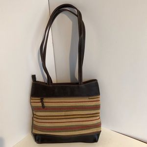 Villager leather and fabric purse.